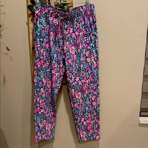 Lilly Pulitzer Pink Multi Floral Print Pants